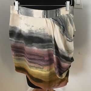 Silk asymmetric skirt